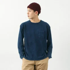 GOOD ON T-Shirts^/ Long Sleeve Pocket Crew Tee / Shave indigo