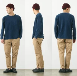 GOOD ON T-Shirts^/ Long Sleeve Pocket Crew Tee / Shave indigo