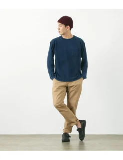 GOOD ON T-Shirts^/ Long Sleeve Pocket Crew Tee / Shave indigo