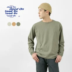 GOOD ON T-Shirts^/ Organic long sleeve crew neck t-shirt