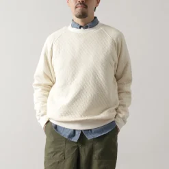GOOD ON Sweatshirts^/ Quilted Long Sleeve Raglan Crewneck Shirt Photoelectron