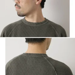 GOOD ON Sweatshirts^/ Quilted Long Sleeve Raglan Crewneck Shirt Photoelectron