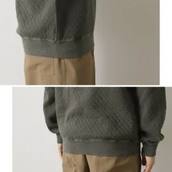 GOOD ON Sweatshirts^/ Quilted Long Sleeve Raglan Crewneck Shirt Photoelectron