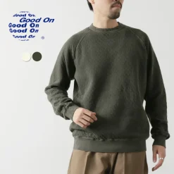 GOOD ON Sweatshirts^/ Quilted Long Sleeve Raglan Crewneck Shirt Photoelectron