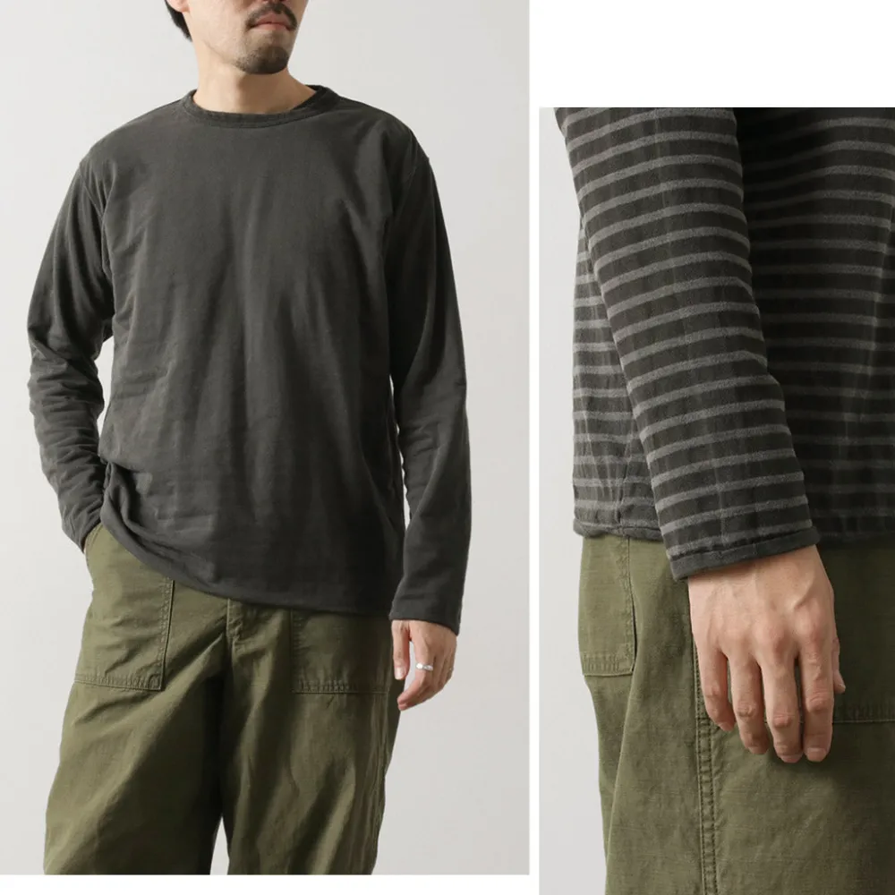 GOOD ON T-Shirts^/ Reversible Striped Long Sleeve Crew T-Shirt GOLT2407