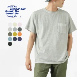 GOOD ON T-Shirts^/ Short Sleeve Basic Pocket Crew Neck T-Shirt