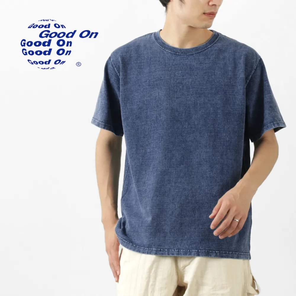 GOOD ON T-Shirts^/ Short Sleeve Heavy Crew Neck T-Shirt indigo