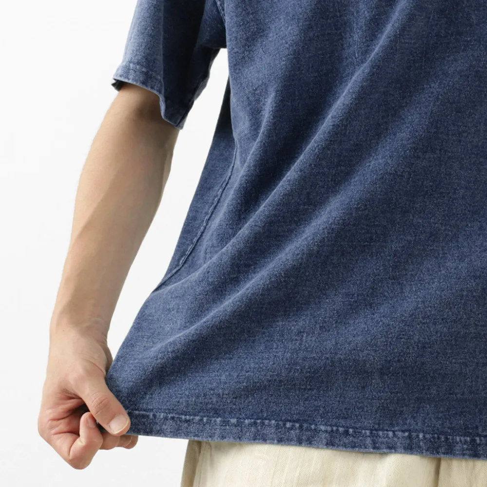 GOOD ON T-Shirts^/ Short Sleeve Heavy Crew Neck T-Shirt indigo