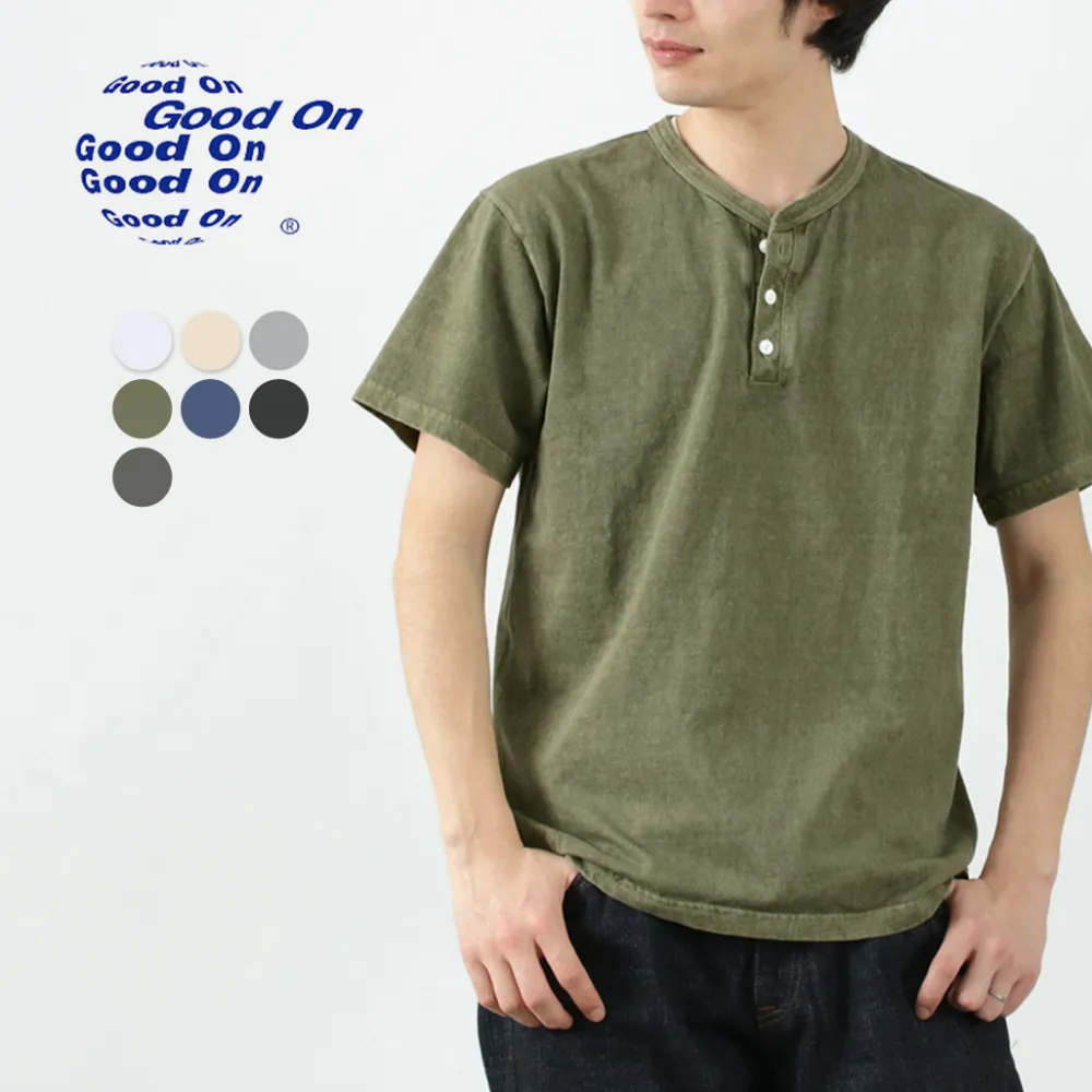 GOOD ON T-Shirts^/ Short sleeve henley neck T-shirt