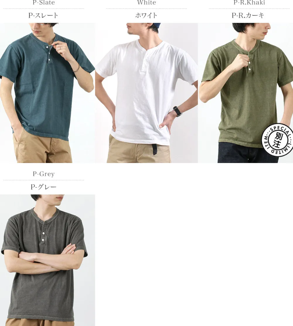 GOOD ON T-Shirts^/ Short sleeve henley neck T-shirt