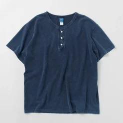 GOOD ON T-Shirts^/ Short Sleeve Henley T-Shirt / Shave indigo