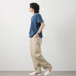GOOD ON T-Shirts^/ Short Sleeve Henley T-Shirt / Shave indigo