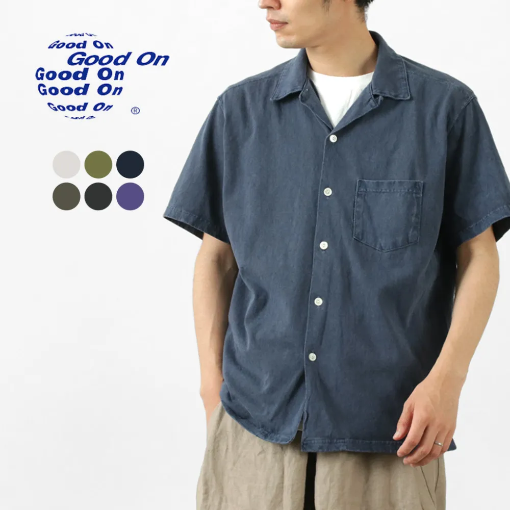 GOOD ON Shirts^/ Short Sleeve TEE Open Collar Shirt