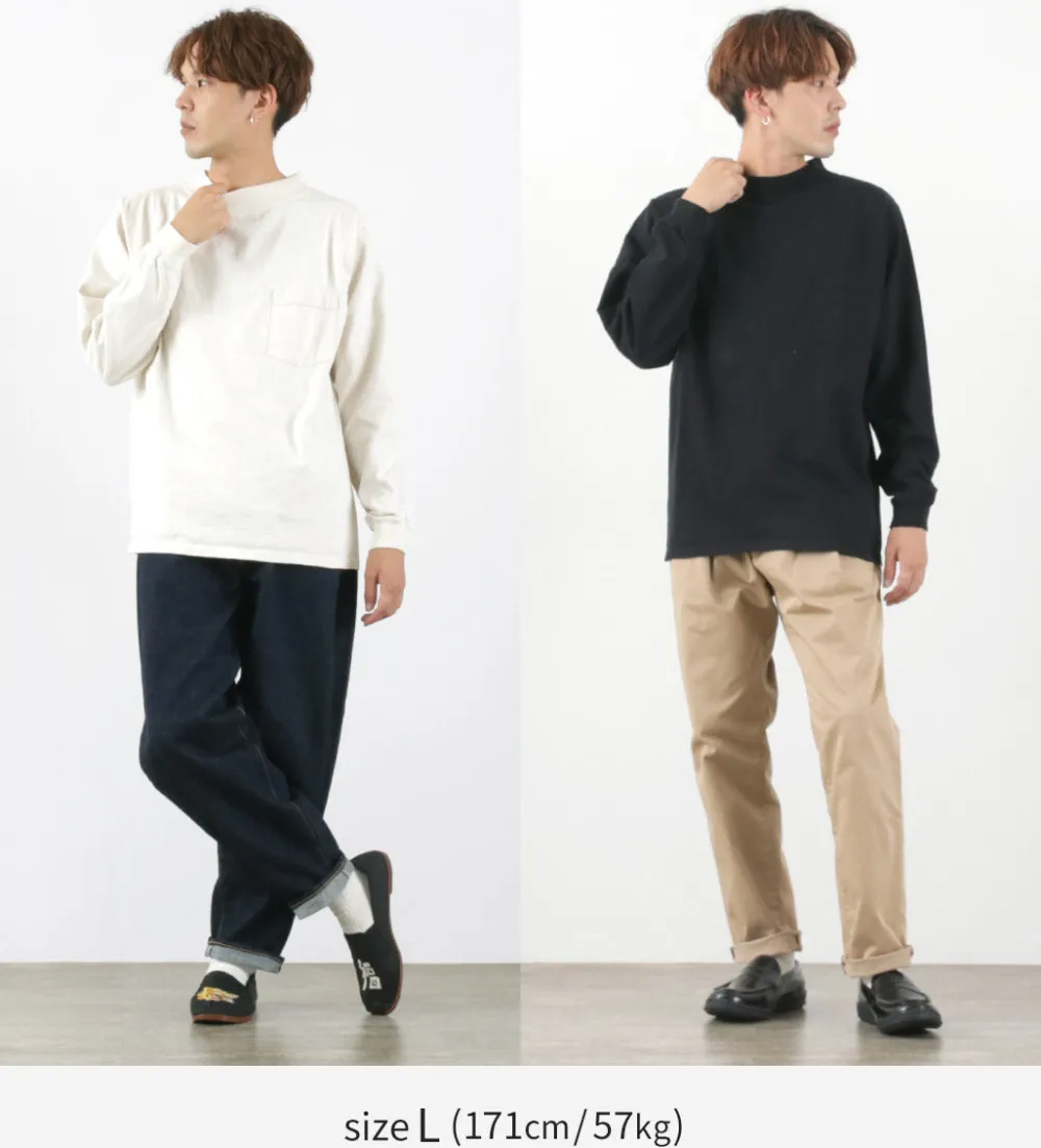 GOODWEAR T-Shirts^/ Long Sleeve Mock Neck Pocket T-Shirt