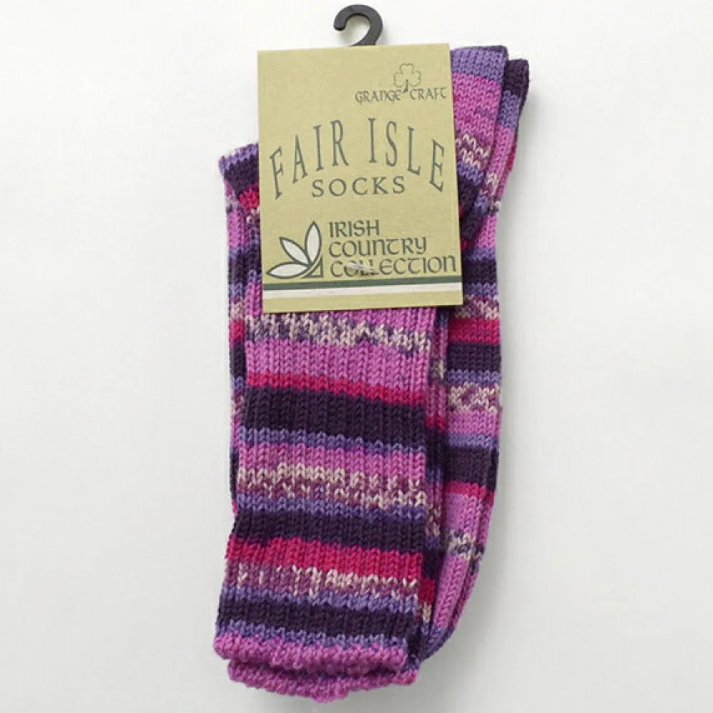 GRANGE CRAFT Socks^/ Fair Isle Wool Socks