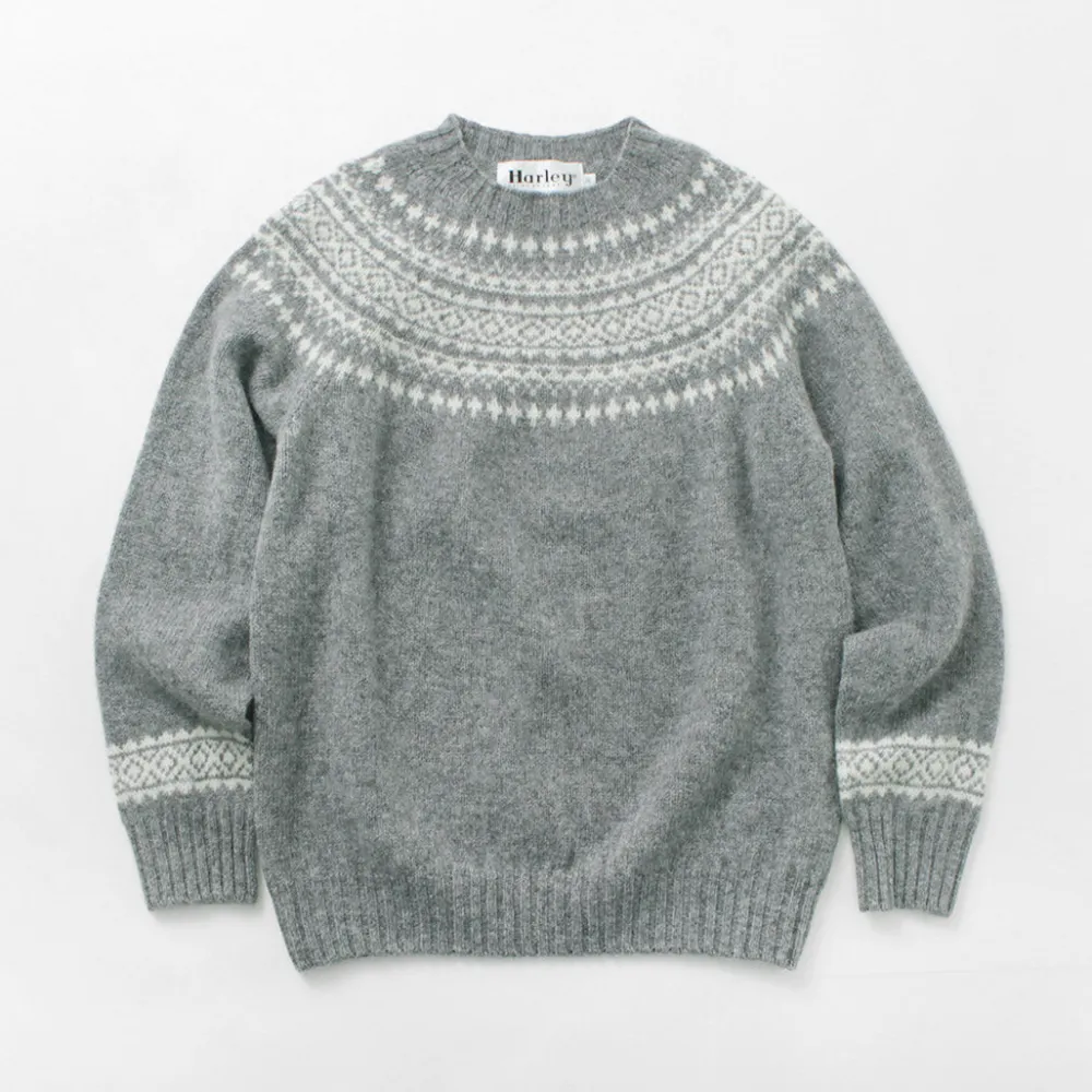 HARLEY OF SCOTLAND Knits^/ Fair Isle Crew Neck Sweater