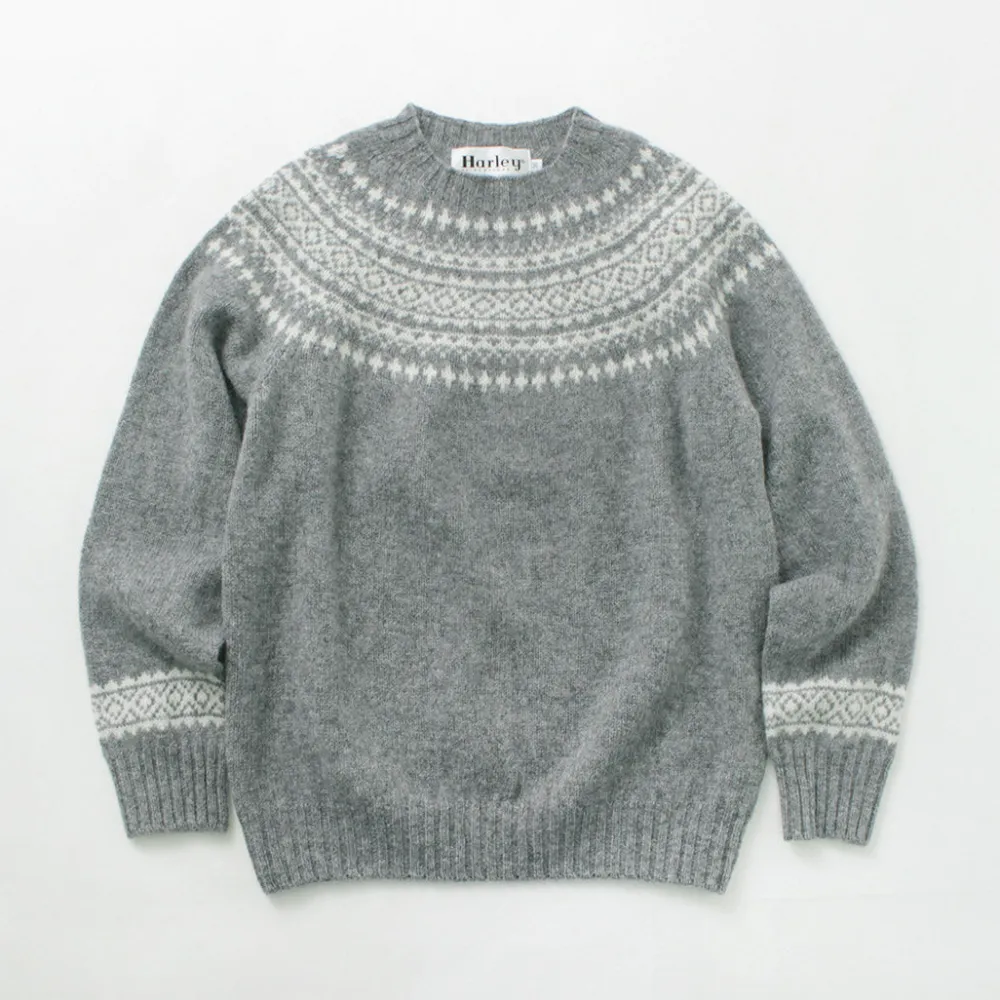 HARLEY OF SCOTLAND Knits^/ Fair Isle Crew Neck Sweater