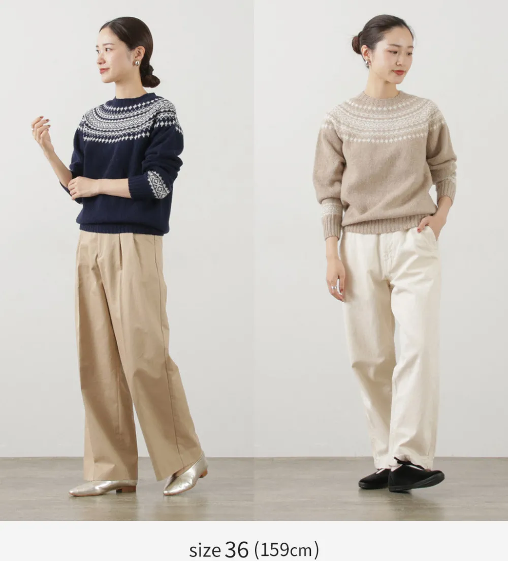 HARLEY OF SCOTLAND Knits^/ Fair Isle Crew Neck Sweater
