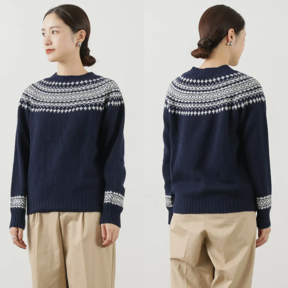 HARLEY OF SCOTLAND Knits^/ Fair Isle Crew Neck Sweater