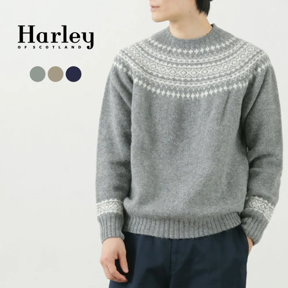 HARLEY OF SCOTLAND Knits^/ Fair Isle Crew Neck Sweater