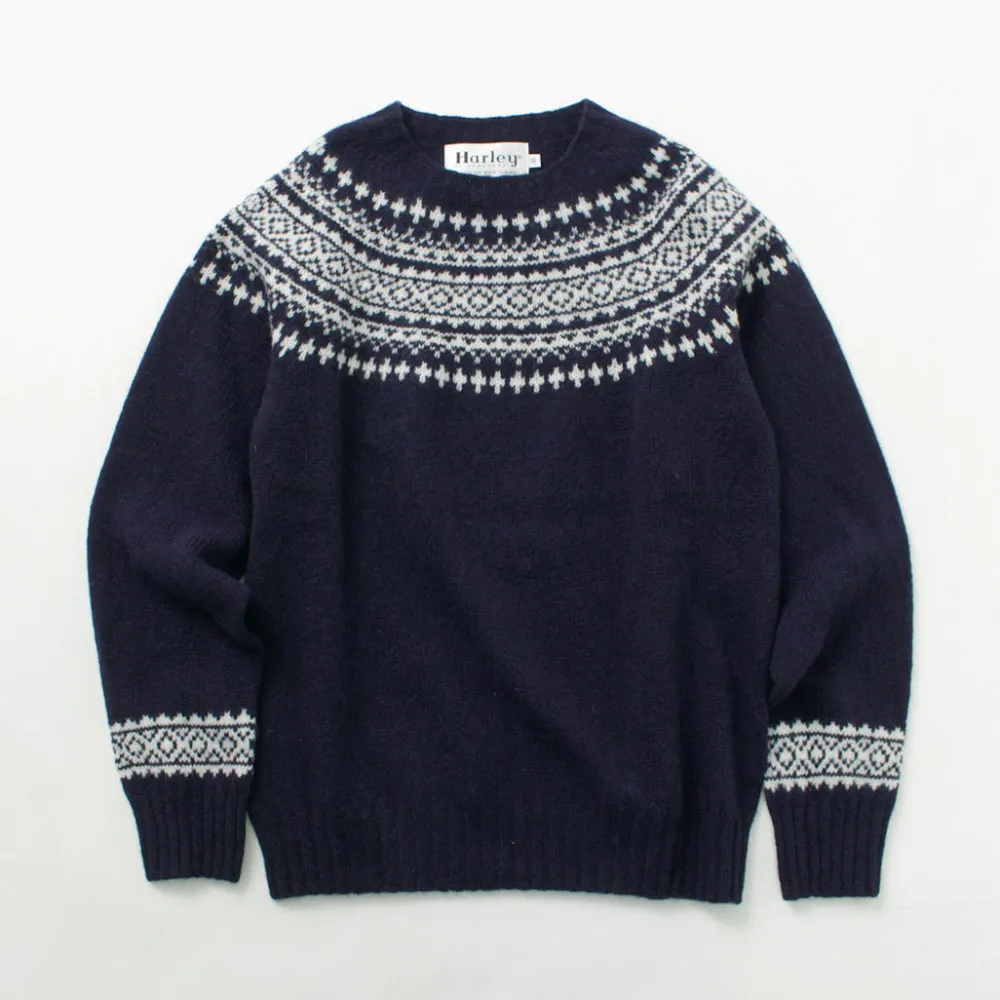 HARLEY OF SCOTLAND Knits^/ Fair Isle Crew Neck Sweater