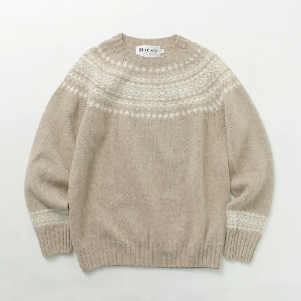 HARLEY OF SCOTLAND Knits^/ Fair Isle Crew Neck Sweater