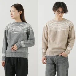 HARLEY OF SCOTLAND Knits^/ Fair Isle Crew Neck Sweater