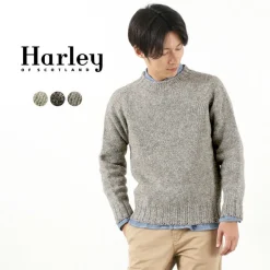 HARLEY OF SCOTLAND Knits^/ M3480-7 Shetland mid-gauge crew neck knit jumper