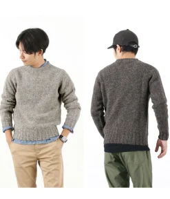 HARLEY OF SCOTLAND Knits^/ M3480-7 Shetland mid-gauge crew neck knit jumper