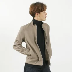 HARRISS Jackets^/ Knit Suede Double Zip Riders