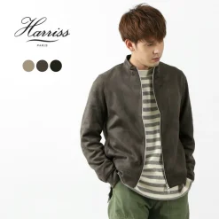 HARRISS Jackets^/ Knit Suede Double Zip Riders