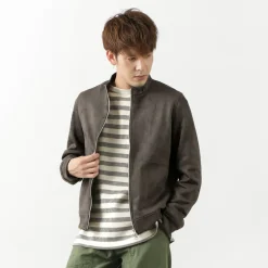HARRISS Jackets^/ Knit Suede Double Zip Riders