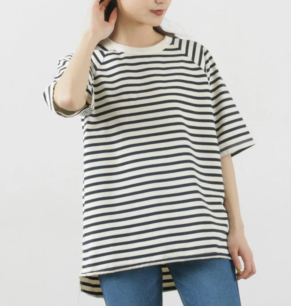HAVE A GOOD DAY T-Shirts^/ Stripe Loose Short Sleeve T-Shirt