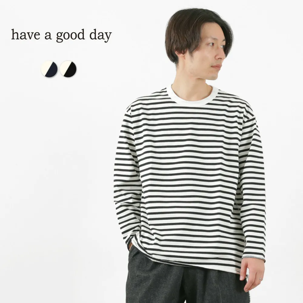HAVE A GOOD DAY T-Shirts^/ Striped Loose Long Sleeve T-Shirt