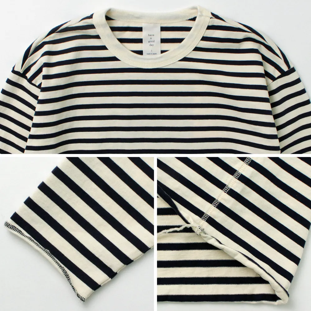 HAVE A GOOD DAY T-Shirts^/ Striped Loose Long Sleeve T-Shirt
