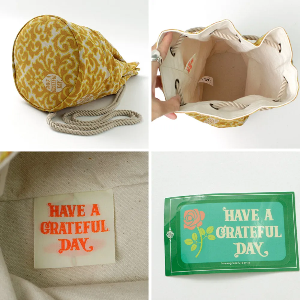 HAVE A GRATEFUL DAY Shoulder Bags^/ Retro damask fabric shoulder bag