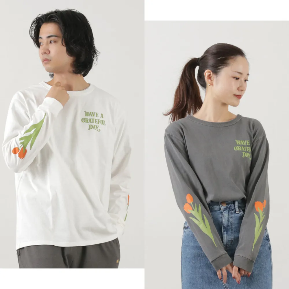 HAVE A GRATEFUL DAY T-Shirts^/ Tulip & Logo Long Sleeve T-shirt