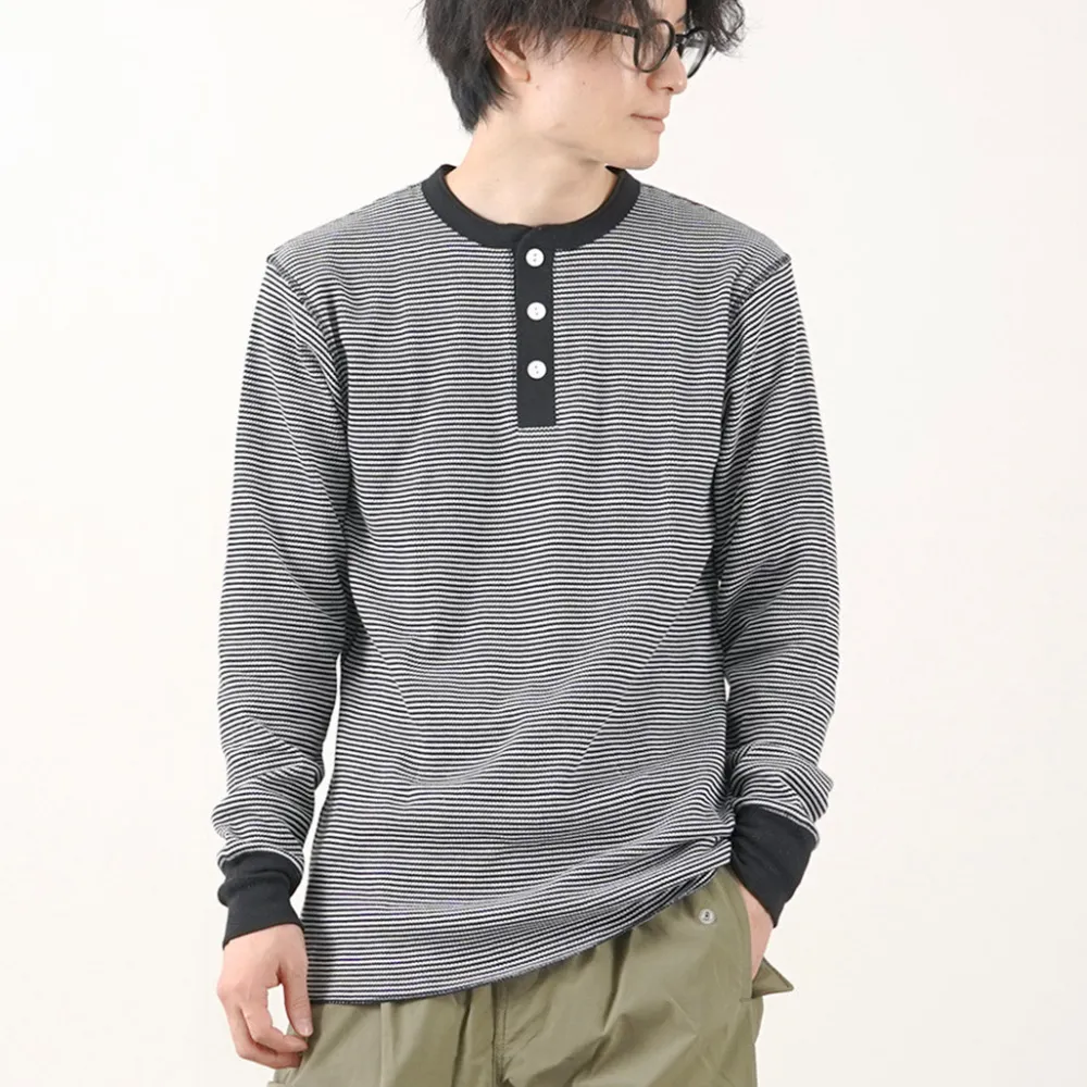 HEALTHKNIT T-Shirts^/ Basic Waffle Henley Neck Long Sleeve