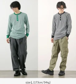 HEALTHKNIT T-Shirts^/ Basic Waffle Henley Neck Long Sleeve