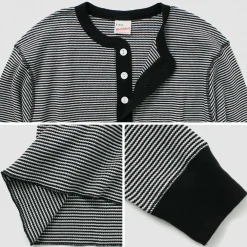 HEALTHKNIT T-Shirts^/ Basic Waffle Henley Neck Long Sleeve