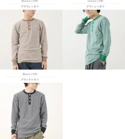 HEALTHKNIT T-Shirts^/ Basic Waffle Henley Neck Long Sleeve