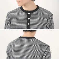 HEALTHKNIT T-Shirts^/ Basic Waffle Henley Neck Long Sleeve