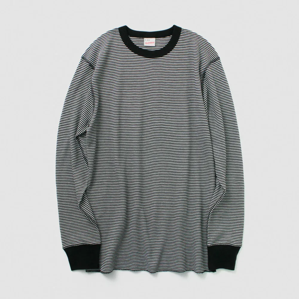 HEALTHKNIT T-Shirts^/ Basic Waffle Crew Neck Long Sleeve