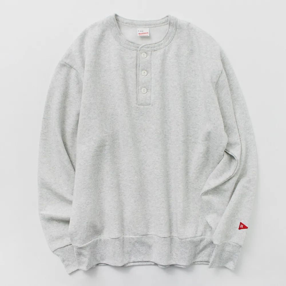HEALTHKNIT Sweatshirts^/ Classic Sweatshirt Henley Neck Long Sleeve