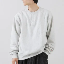 HEALTHKNIT Sweatshirts^/ Classic Sweatshirt Henley Neck Long Sleeve
