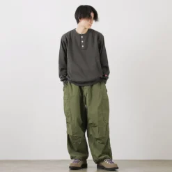 HEALTHKNIT Sweatshirts^/ Classic Sweatshirt Henley Neck Long Sleeve