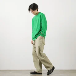 HEALTHKNIT Sweatshirts^/ Classic Sweatshirt Henley Neck Long Sleeve