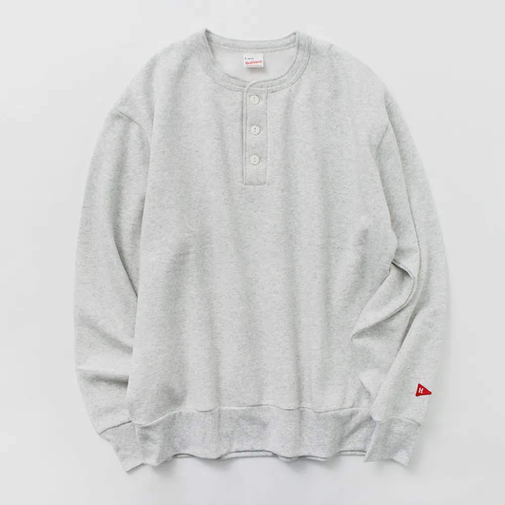 HEALTHKNIT Sweatshirts^/ Classic Sweatshirt Henley Neck Long Sleeve