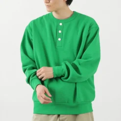 HEALTHKNIT Sweatshirts^/ Classic Sweatshirt Henley Neck Long Sleeve