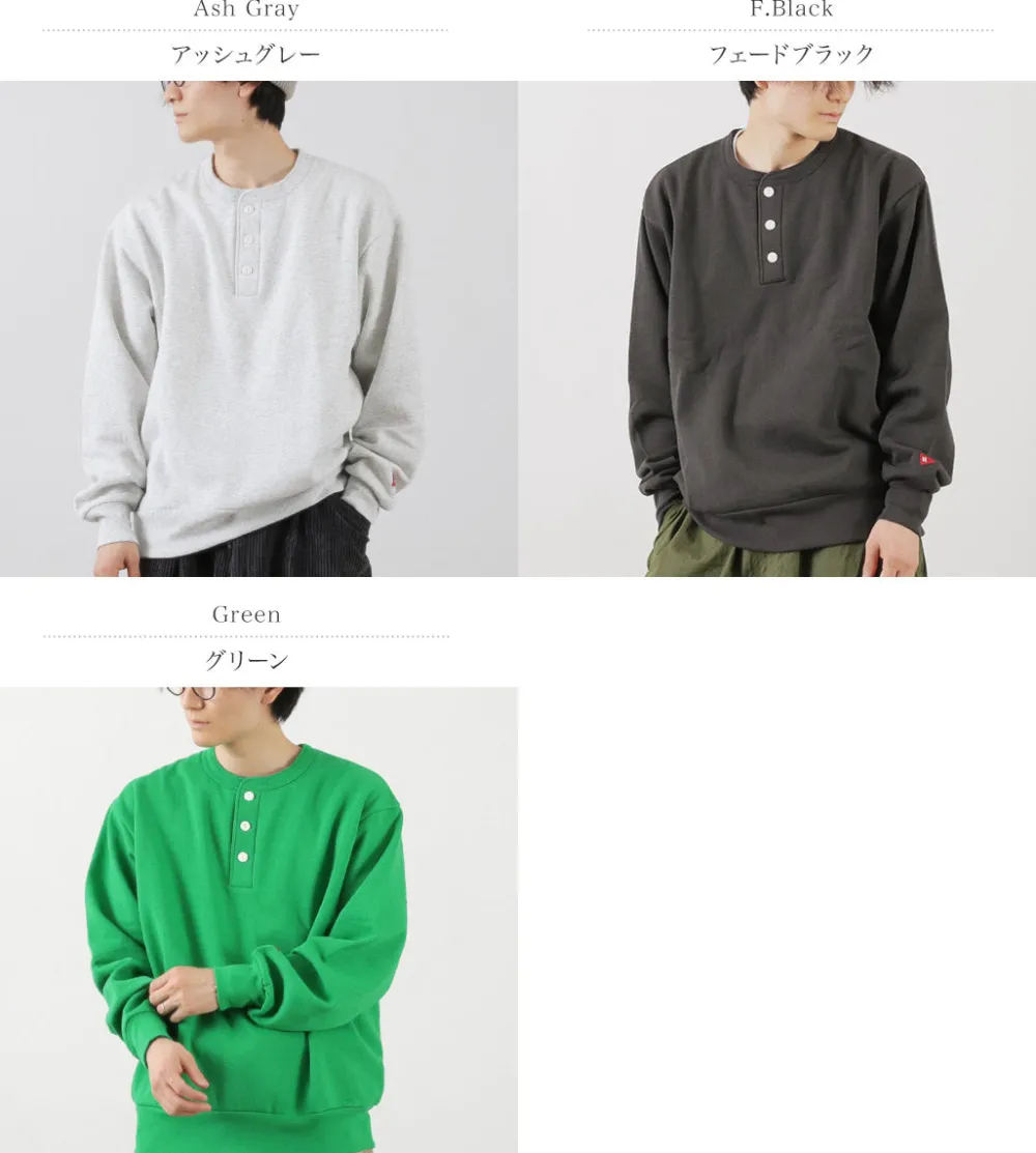 HEALTHKNIT Sweatshirts^/ Classic Sweatshirt Henley Neck Long Sleeve